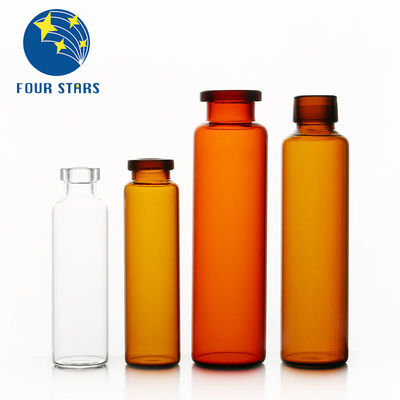Kaca tubular Polusi Rendah Botol Cairan Oral Jernih Amber 10ml Vial